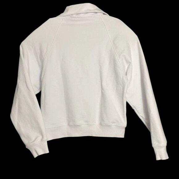 Recto Mens White Embroidered Logo 1/4 Zip Oversized Pullover Sweatshirt Size XS - Picture 2 of 7